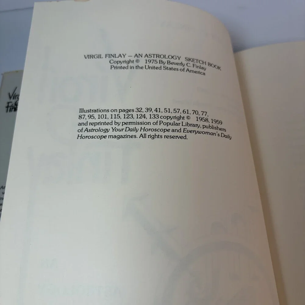 Virgil Finlay An Astrology Sketch Book 1975 Donald M Grant Fantasy Art